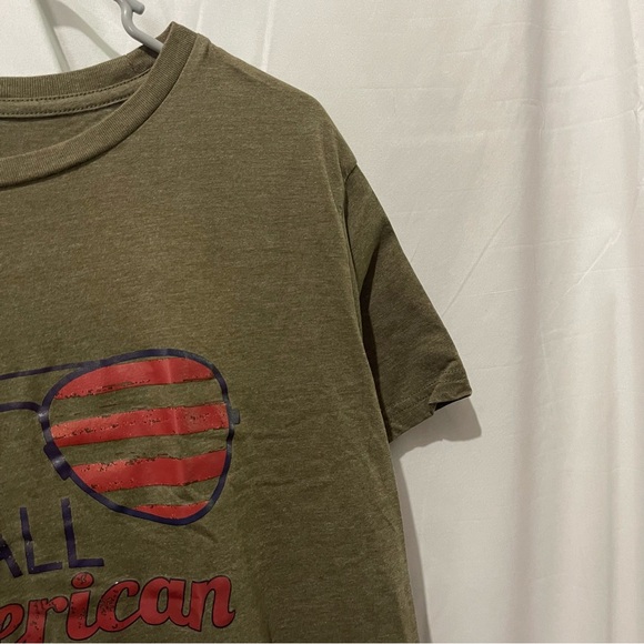 SHEIN Women’s Plus Size All American Girl Olive T-Shirt Vinyl Print Size 2XL - Picture 8 of 13